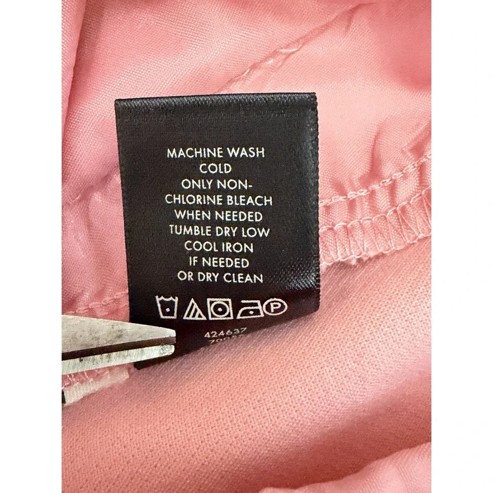 Ann Taylor Devin Fit Crop Pants Women's 16 Pink Stretch Trousers Preppy Work